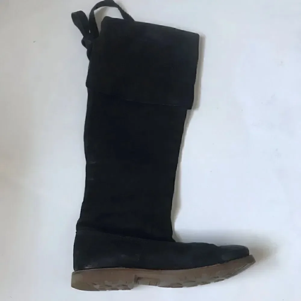 Frye Celia over the knee black leather boots NWOT